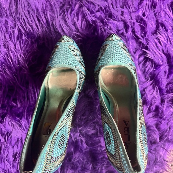 Blue Rhinestone Platform Heels - Picture 4 of 5
